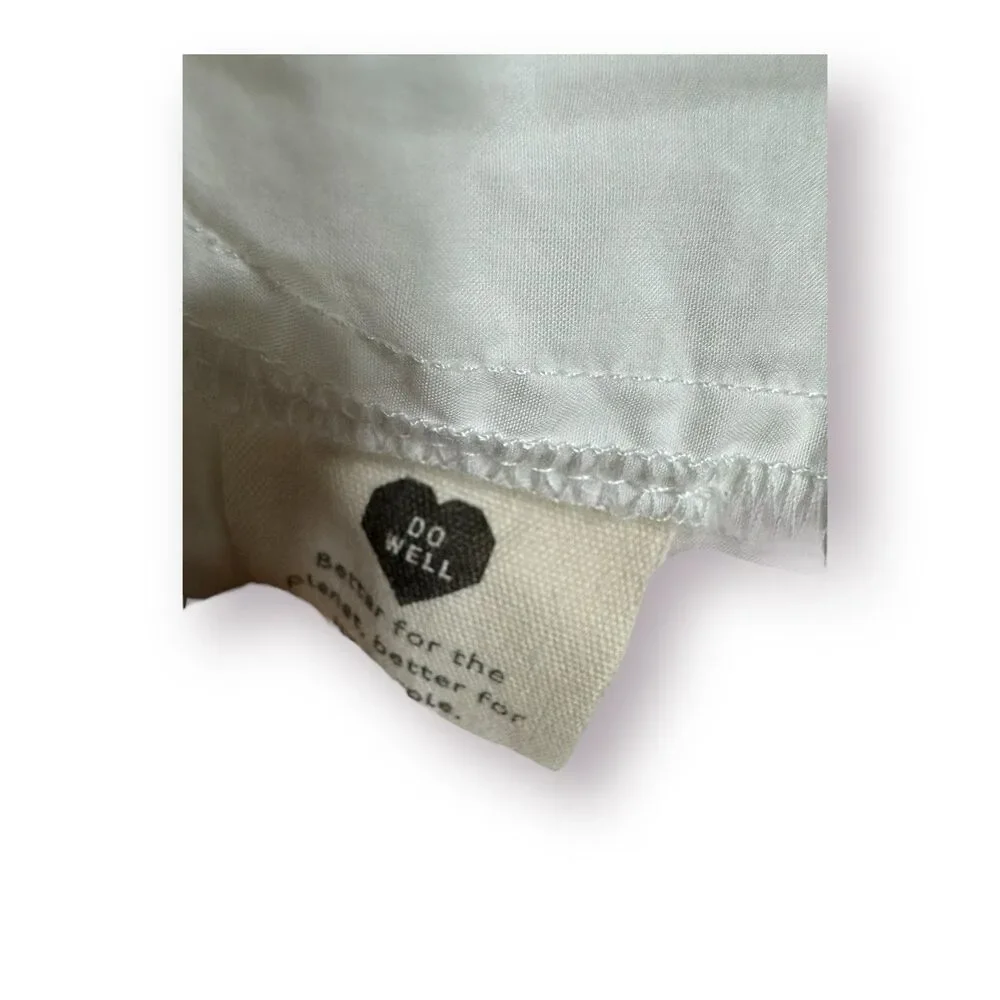 Madewell Square-Neck White Top Cottage Core Pleat Balloon Puff Sleeve Size Small